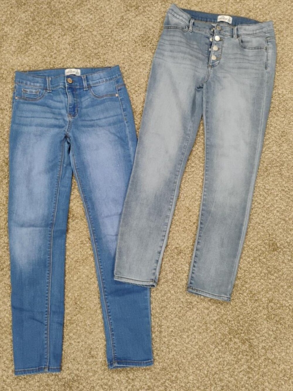 Jordache Girls Size 16 Super Skinny Jeans 2 Pair Lot Button Fly